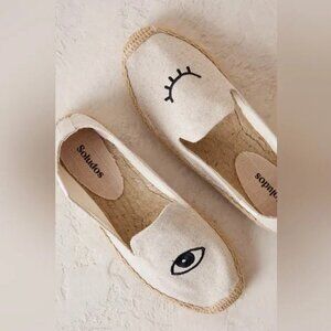 Soludos Women's x Jason Polan Wink Espadrilles Embroidered Size 9 Women's
